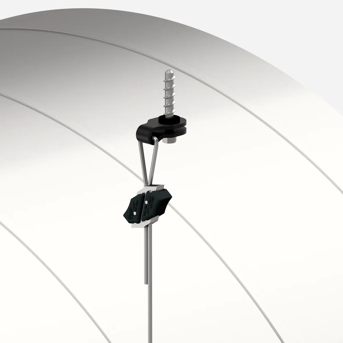 L23 Football set on a #3 cable below a screw-anchor top fixing