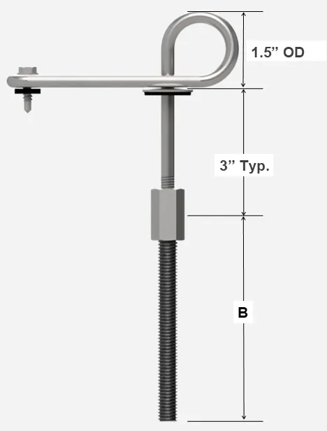 Cast-in-Place Threaded Rod with callouts