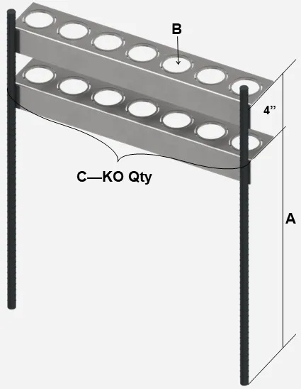 Slab-on-Grade 2-Tier KO Trapeze with callouts