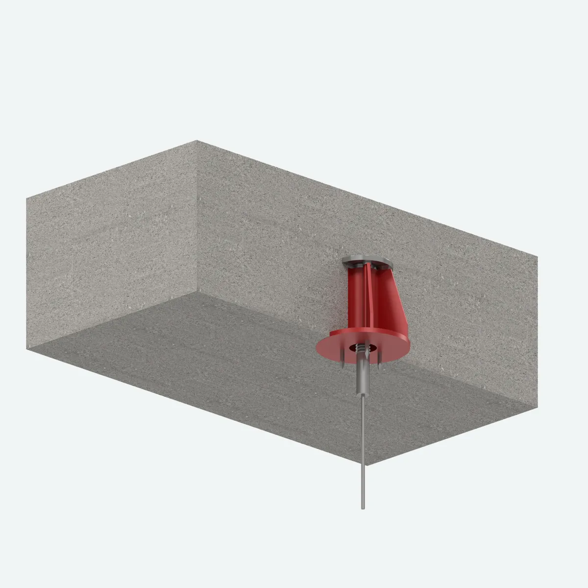 ST383 threaded stud in a form-pour insert, cast in concrete